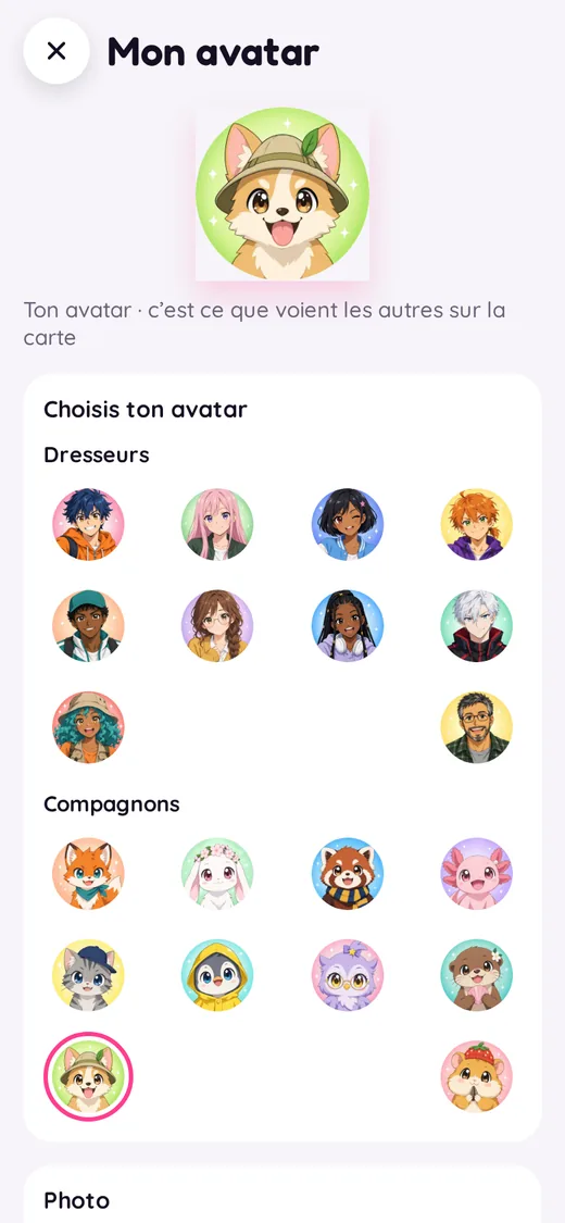Choosing your avatar: trainers and buddies
