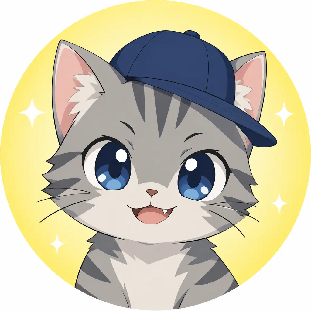 Kitten with a cap