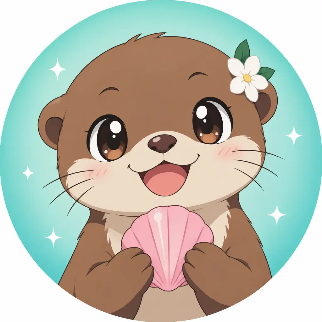 Otter with a seashell